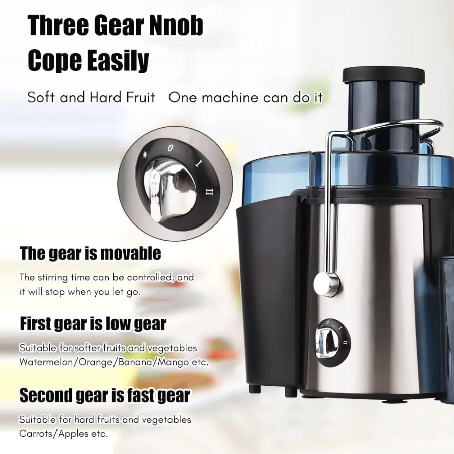 Swiitol Juicer Household Large Caliber Electric Stainless Steel Body 800W High Power Strong Fruit and Vegetable Residue Juice Separation
