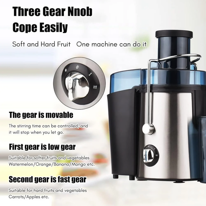Swiitol Juicer Household Large Caliber Electric Stainless Steel Body 800W High Power Strong Fruit and Vegetable Residue Juice Separation
