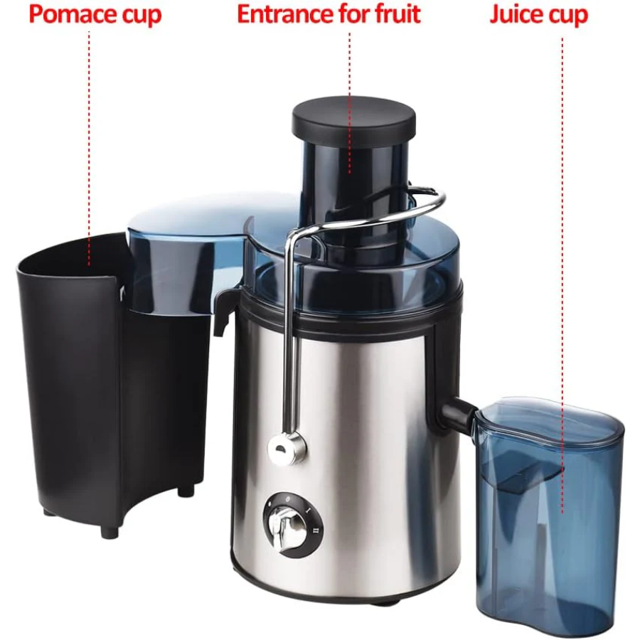 Swiitol Juicer Household Large Caliber Electric Stainless Steel Body 800W High Power Strong Fruit and Vegetable Residue Juice Separation