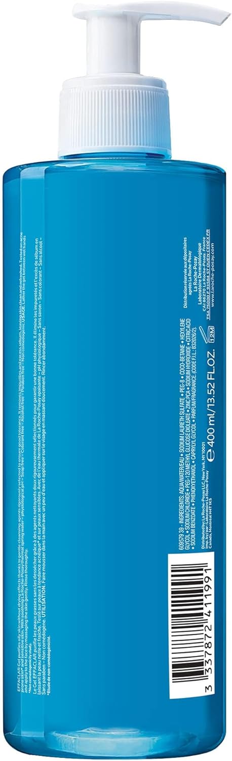 La Roche-Posay Effaclar Purifying Foaming Gel For Oily Sensitive Skin For Unisex - 13.5 Oz Ge