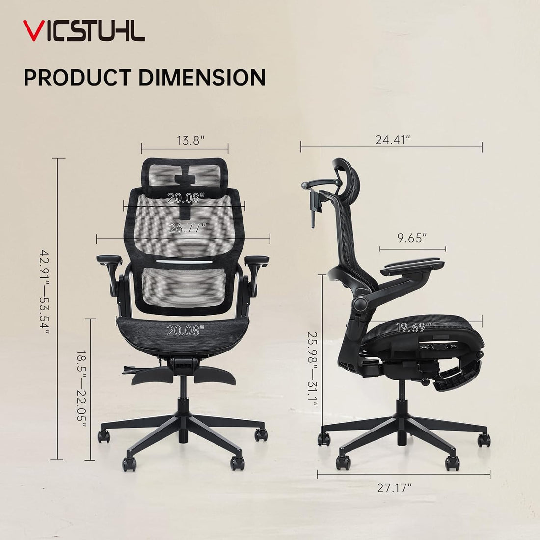 M4-MT Ergonomic Office High Back Desk Chair with Integrated Ergonomic Backrest with 3D Headrest 6D Flip-up Armrest 135°Tilting Retractable Footrest Mesh Computer Chair BIFMA