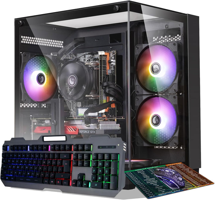 Gaming PC Desktop Computer,Intel Core i7 Desktop,Operating at A Frequency of 3.4GHz,GTX1660Super Graphics Card with 6GB GDDR6 Video Memory,16GB RAM, 1TB NVME SSD,WiFi 5.0,RGB Fan x4,Black